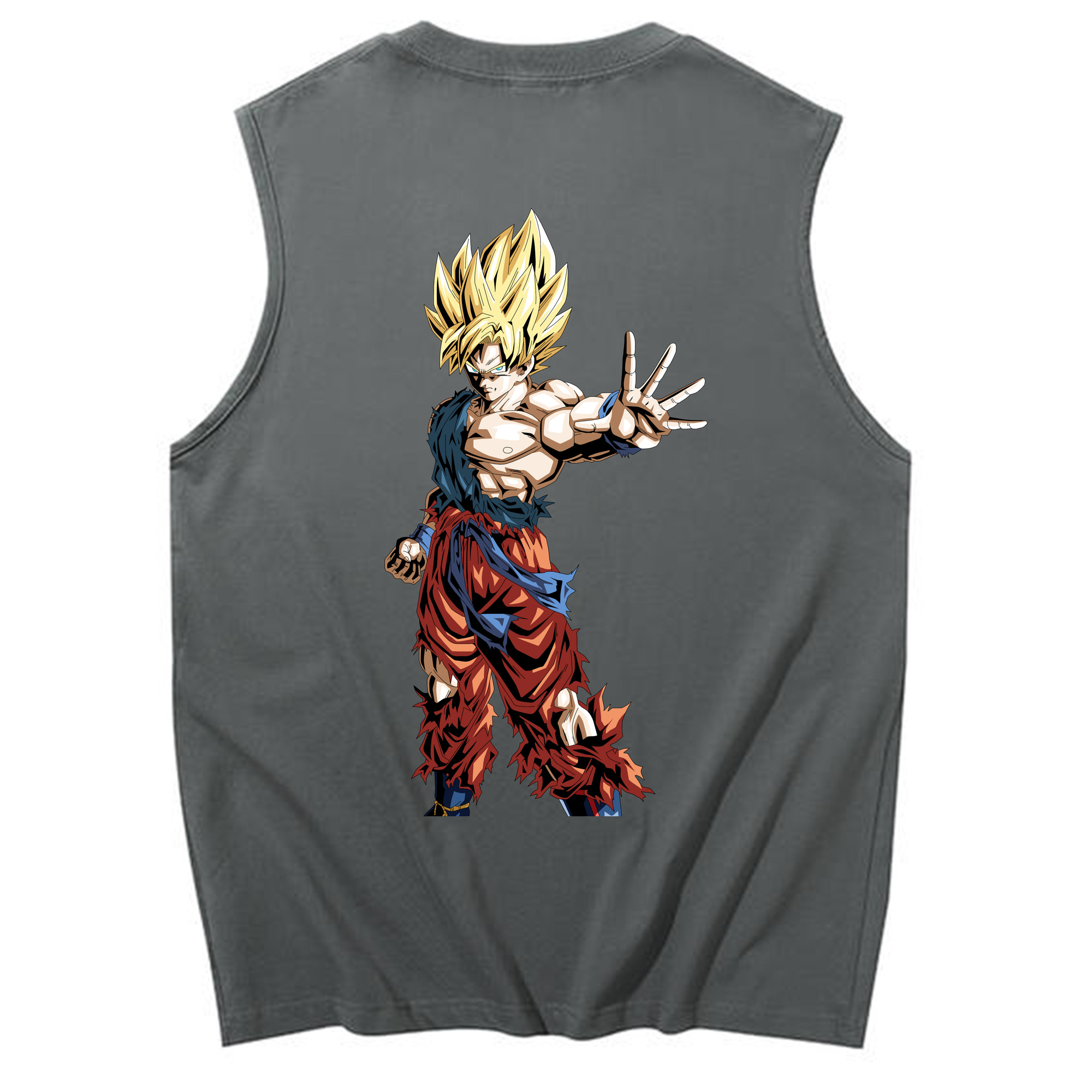 （画像用） ドラゴンボール 孫悟空（そん ごくう）Son Goku カカロット DRAGON BALL Kakarotto コットン100％タンクトップ（背面プリント）
